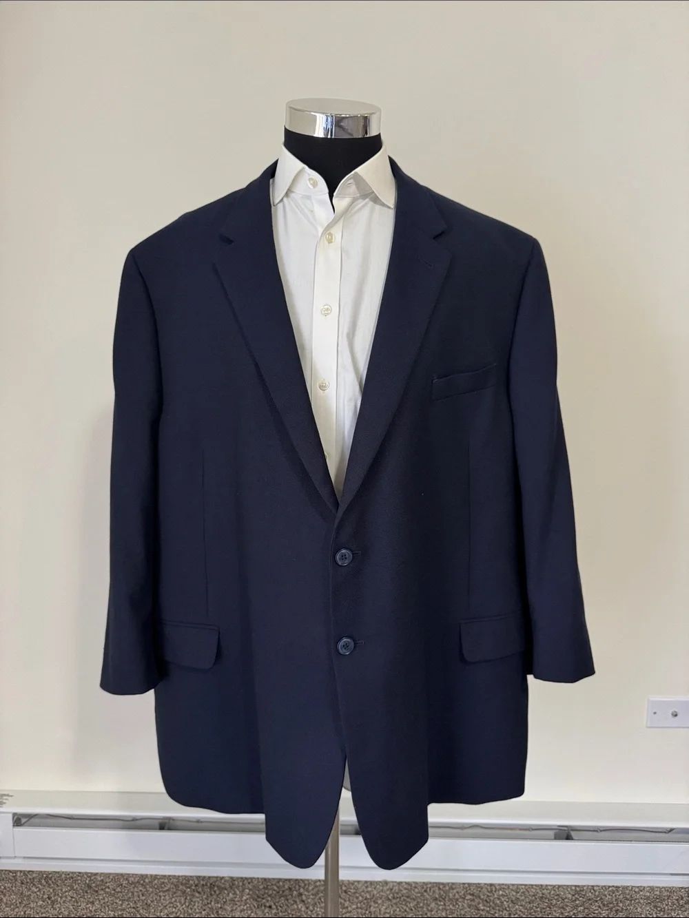 Joseph Abboud mens 54R navy blue wool blend executive fit 2-button sport coat